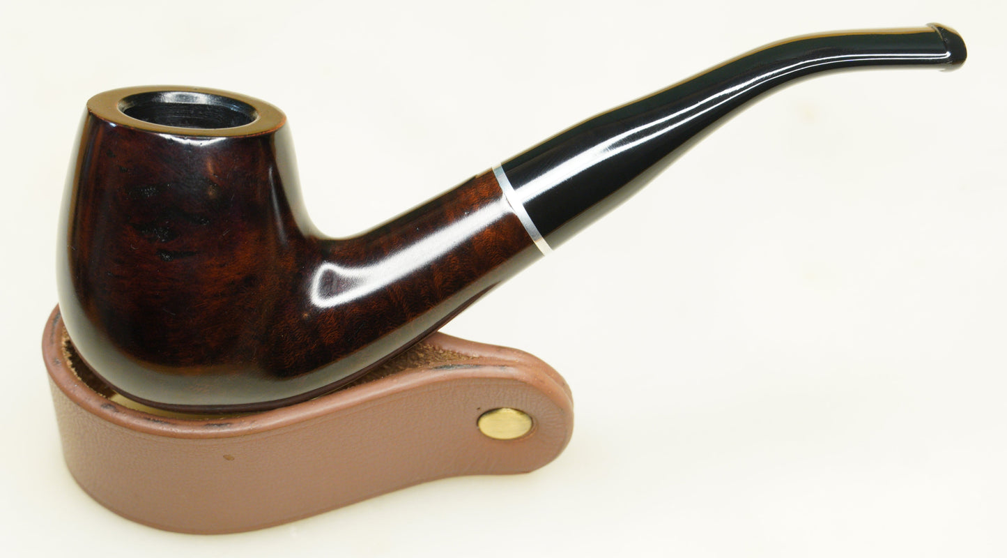 UNSMOKED Bent Billiard Vintage Briar Estate Tobacco Pipe