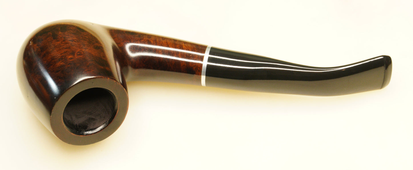 UNSMOKED Bent Billiard Vintage Briar Estate Tobacco Pipe
