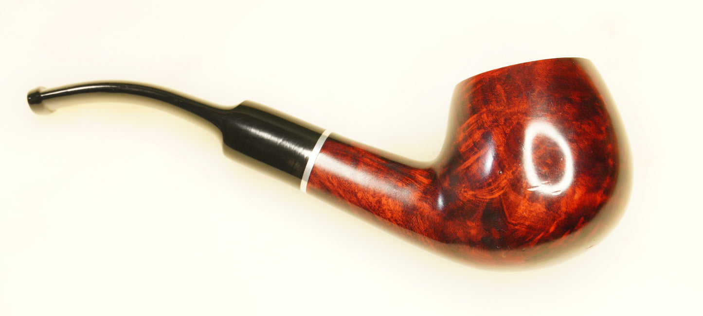 Oxblood Contrast Stain Bent Apple Shape Vintage Briar Estate Tobacco Pipe