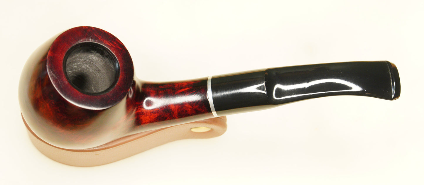 Oxblood Contrast Stain Bent Apple Shape Vintage Briar Estate Tobacco Pipe