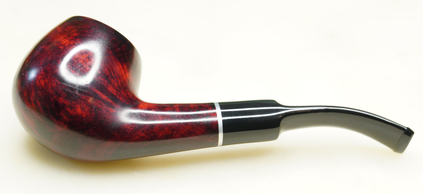 Oxblood Contrast Stain Bent Apple Shape Vintage Briar Estate Tobacco Pipe